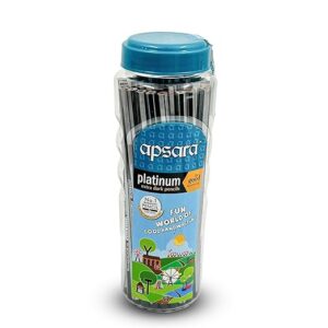 Apsara Platinum Pencil Jar, Smooth Writing & Non-Slip Grip, Quality Wood, Easy Sharpening, Convenient for Students, Professionals (Pack of 50)